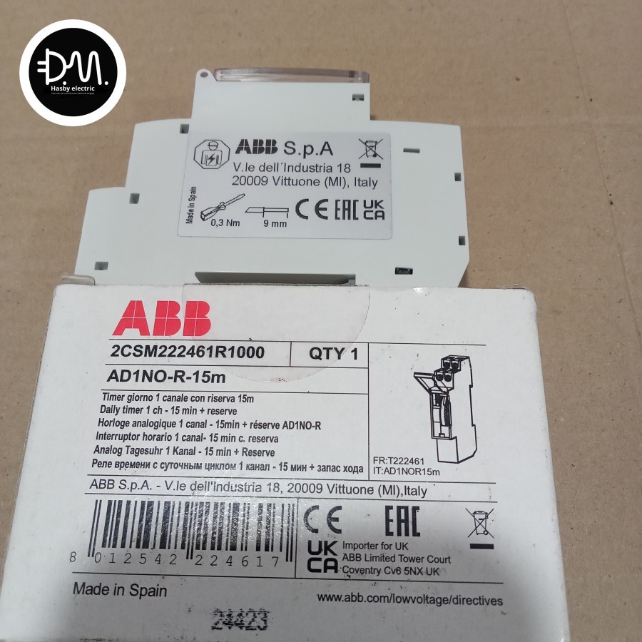 ABB Saklar kontrol-AD AD1NO-R-15m (2CSM222461R1000)