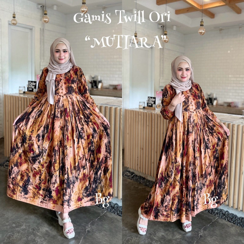 Gamis Twill Ori Bg Motif Mutiara