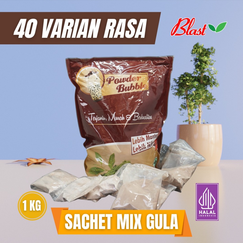 

Powder Varian Rasa Buah 1 Kg (MIX GULA) Kemasan Sachet - Bubuk Minuman