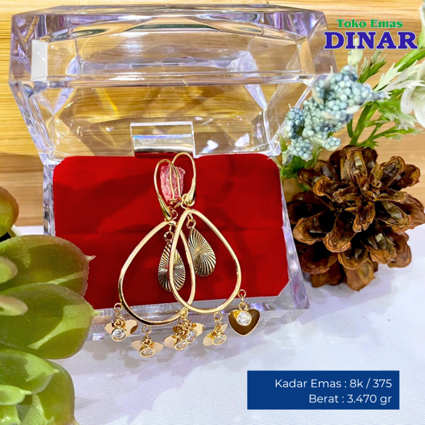 ANTING GONDEL KLIP MODEL SLP - EMAS MUDA - KADAR 8K