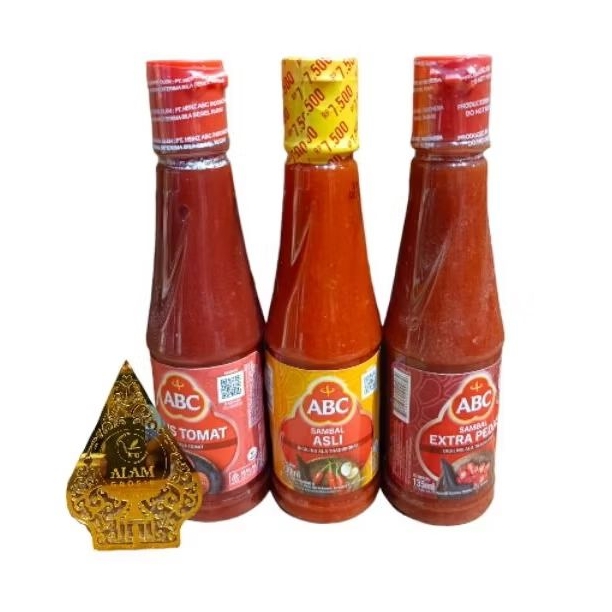 

ABC Sambal Asli, Ekstra Pedas 130ml & Saus Tomat 135ml kemasan botol