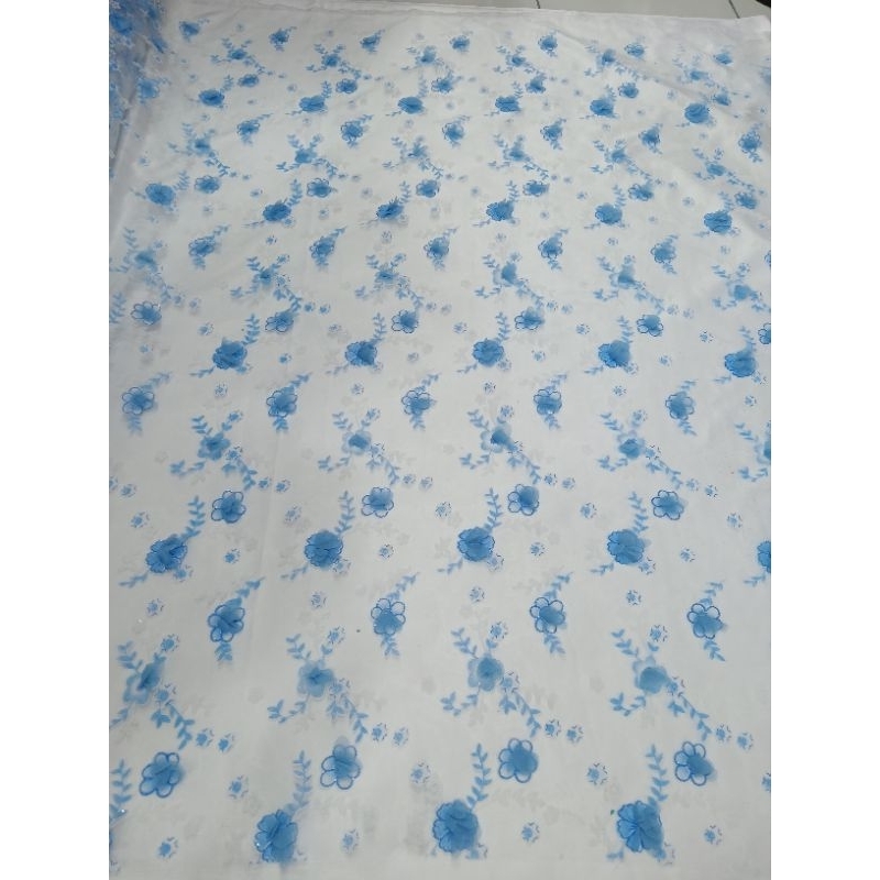 kain Organza bunga timbul/bunga tridi