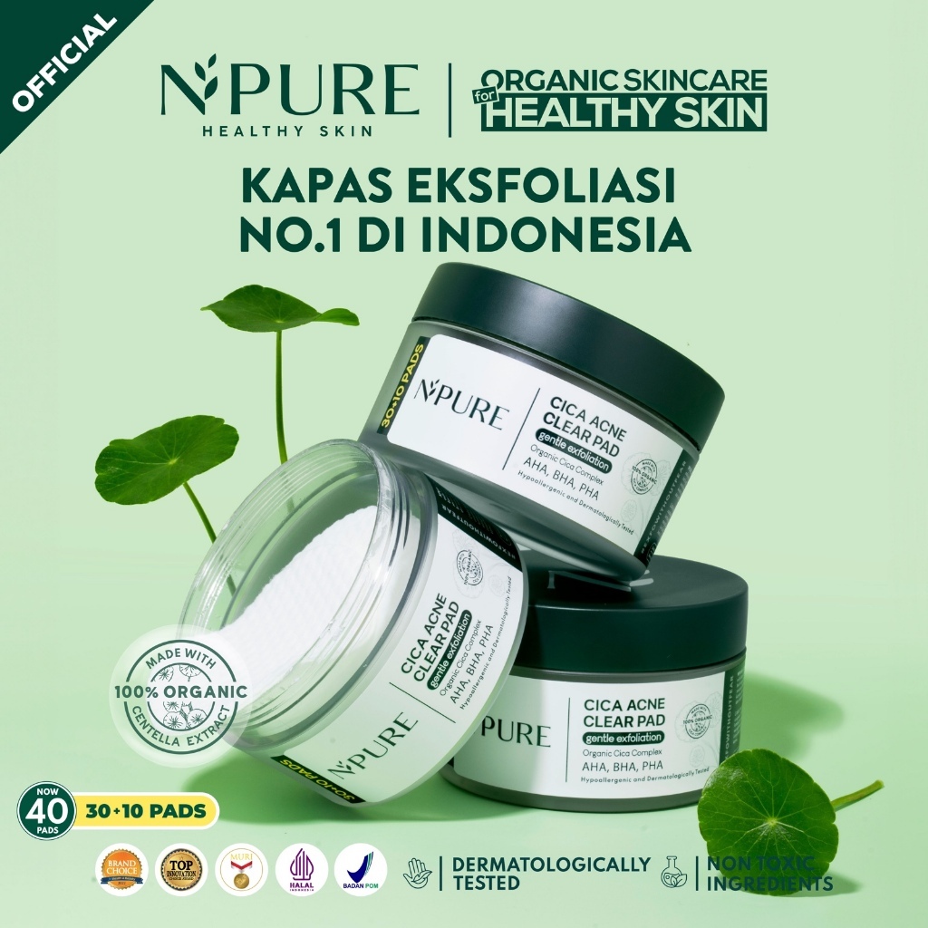 NPURE CICA CLEAR PAD JAR EKSFOLIASI KULIT WAJAH BPOM