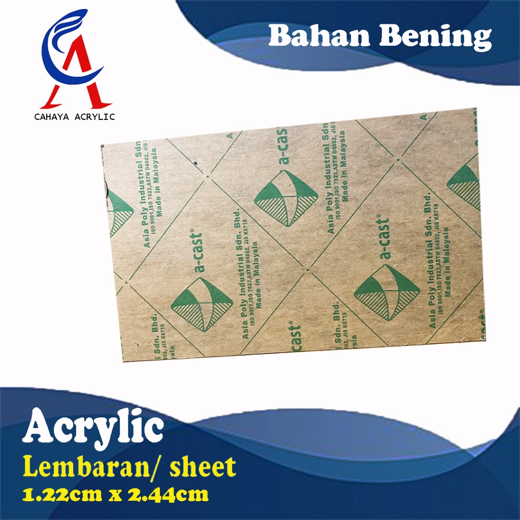 

AKRILIK LEMBARAN/ ACRYLIK SHEET ASIA POLY 2MM/ 3MM/ 4MM/ 5MM/ 10MM (BENING/ HITAM/ PUTIH)