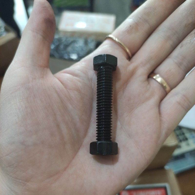 baut 3hun x 2" /baut 3hun 5cm / baut hitam 3/8x 2" ( 5cm ) baut 3/8 baut mata bor 10mm / baut kunci 