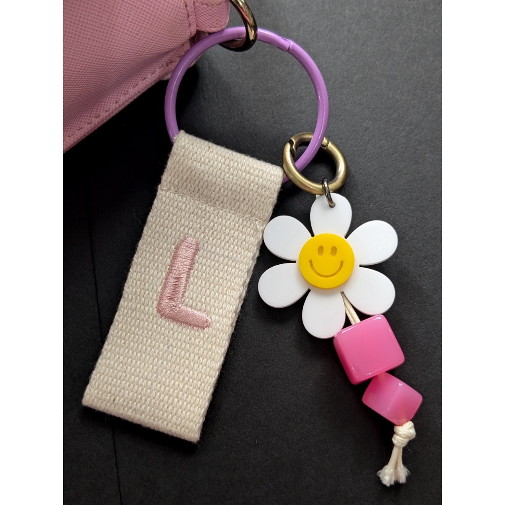 Korea Embroidery Bag Charm Custom Initial