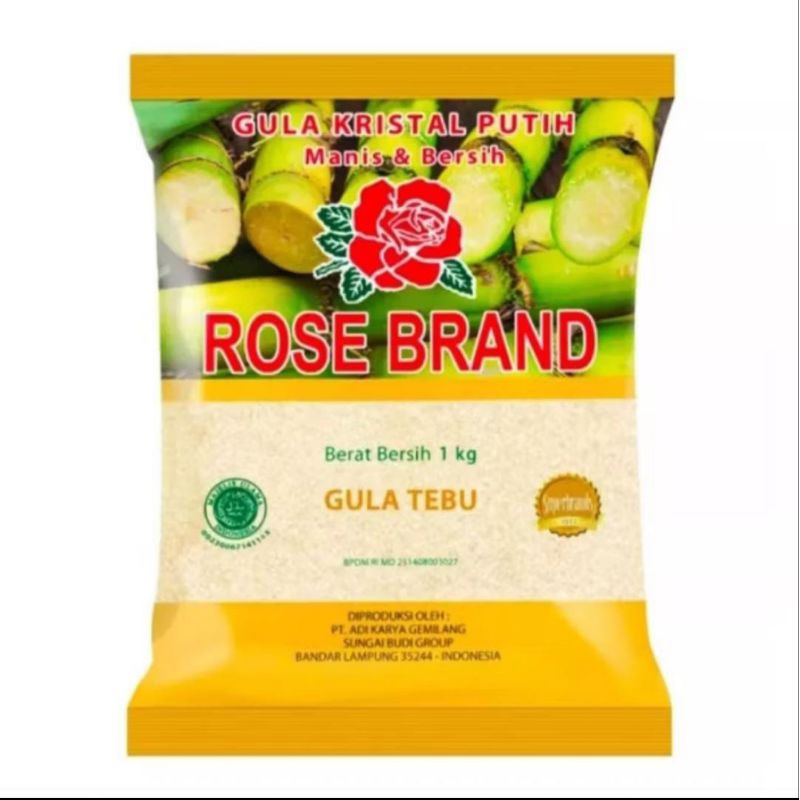 

[ 1 Kilogram ] Gula Tebu Rose Brand Gula Pasir Kuning Dari Tebu Asli Pilihan