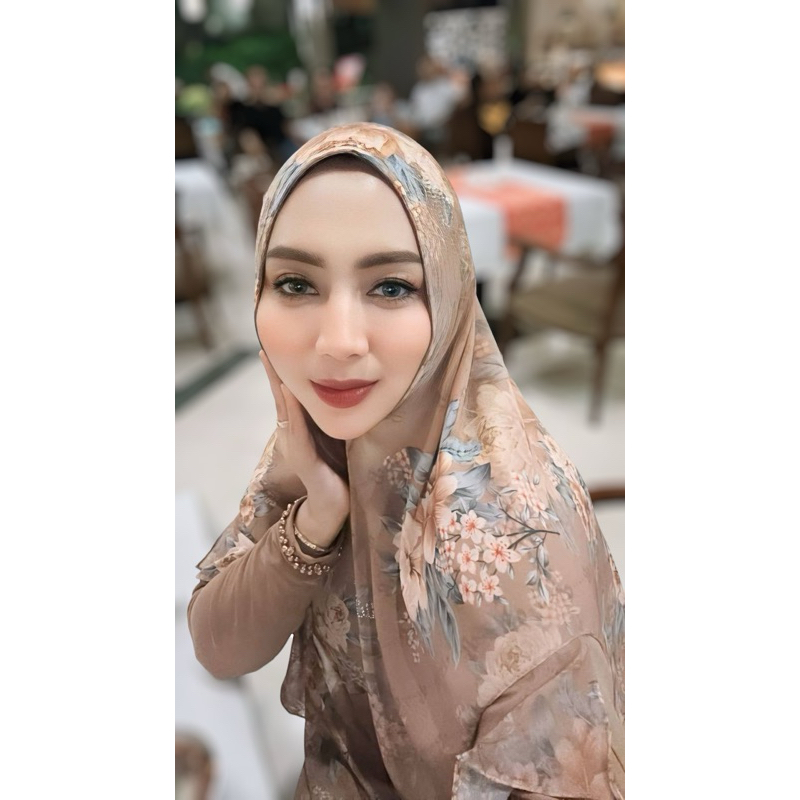 basic dress set khimar printing by JS Jawhara syari