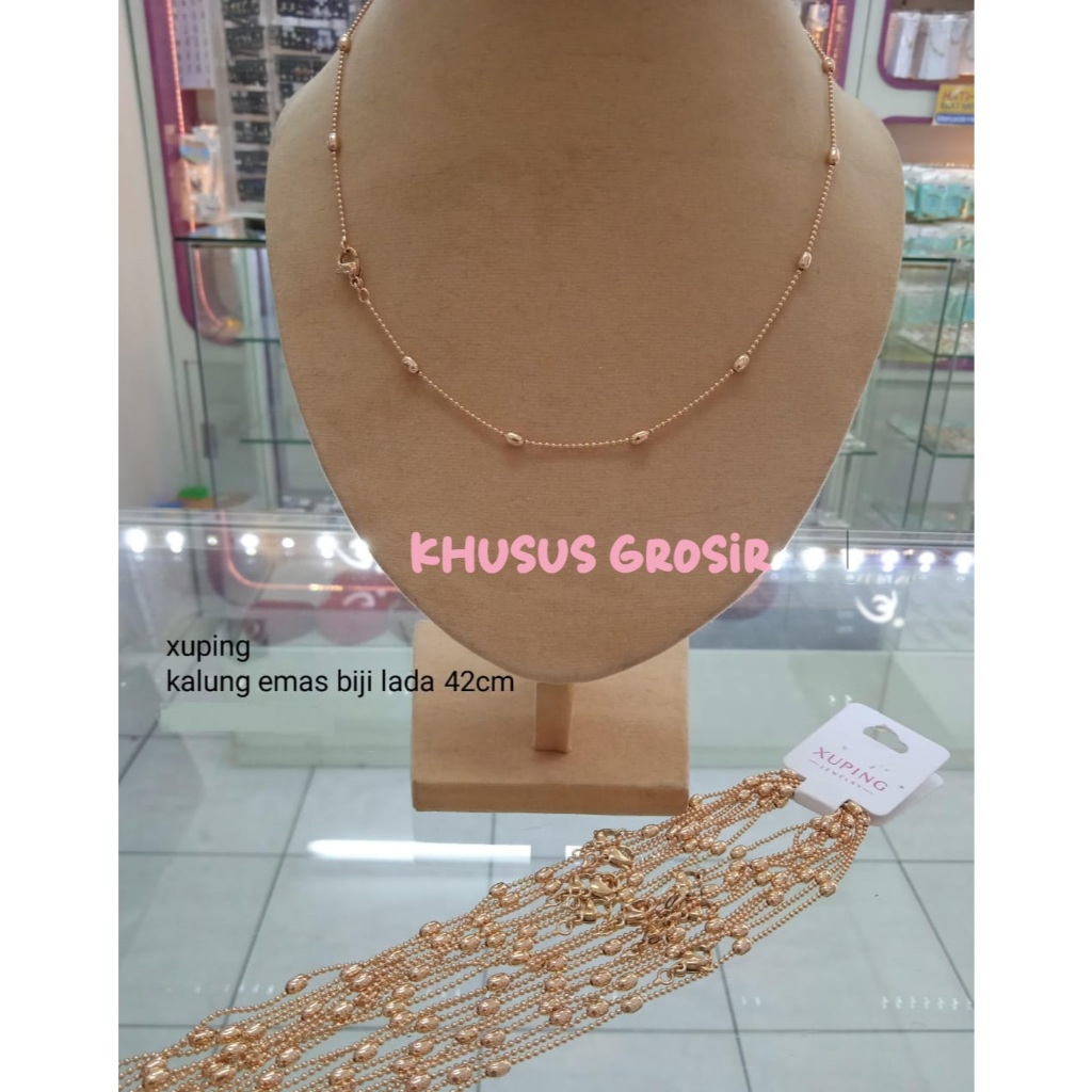GROSIR ~ PolosGold ~ Kalung Girly BijiLada / Titanium Anti Karat Lapis Emas/ Aksesoris Fashion Anak 
