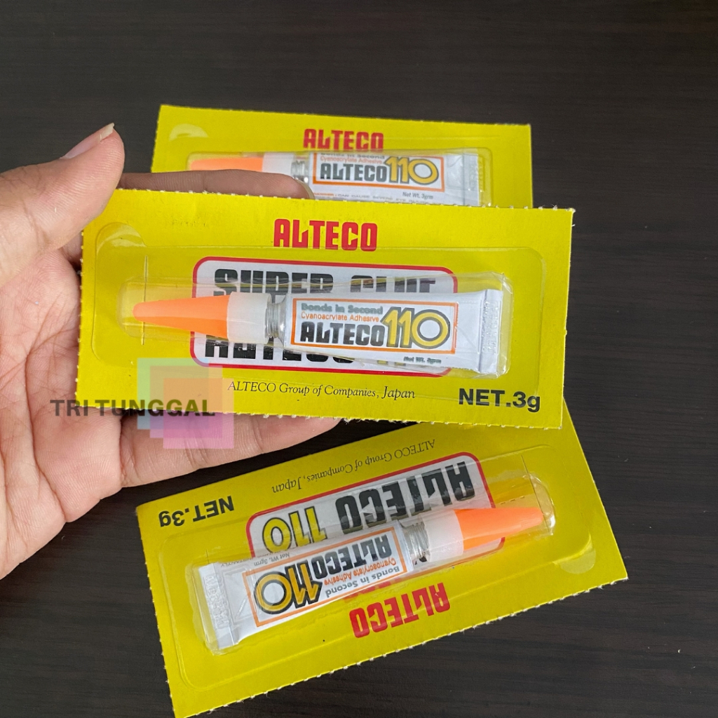 Lem ALTECO 110 3gr 3 gram Super Glue Kuat Bening Perekat Serbaguna Made in Japan Plastik Karet Kayu 