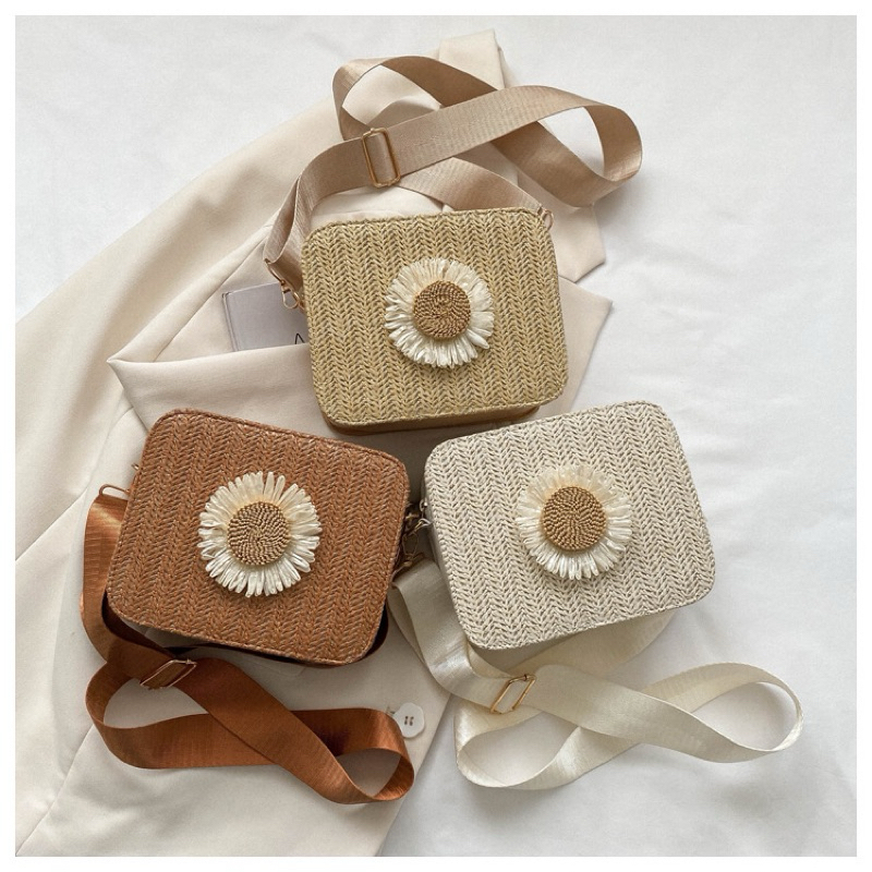 TAS SELEMPANG ESTETIK BUNGA DAISY / SUNFLOWER TAS SELEMPANG BUNGA MATAHARI / TAS SELEMPANG PANTAI AE