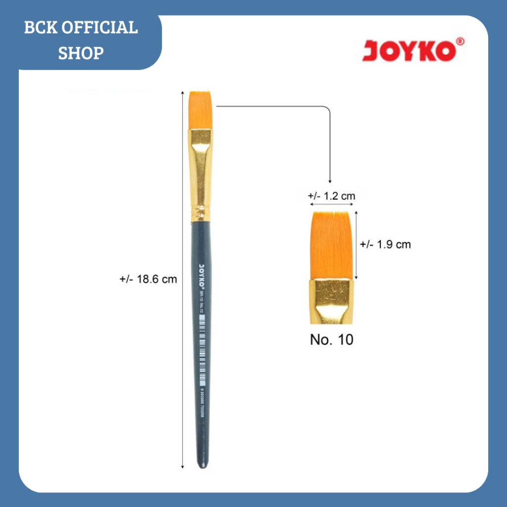 

Kuas / Brush Cat Lukis Acrylic Joyko BR-10 No. 10 (PACK)