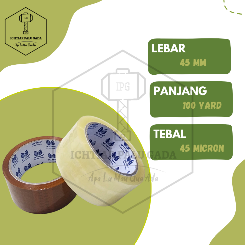 

Lakban MyTape Bening / Cokelat 45 mm 100 yard
