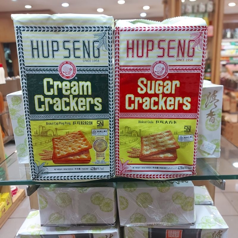 

hup seng cream crackers 428g biskuit cap ping pong hupseng