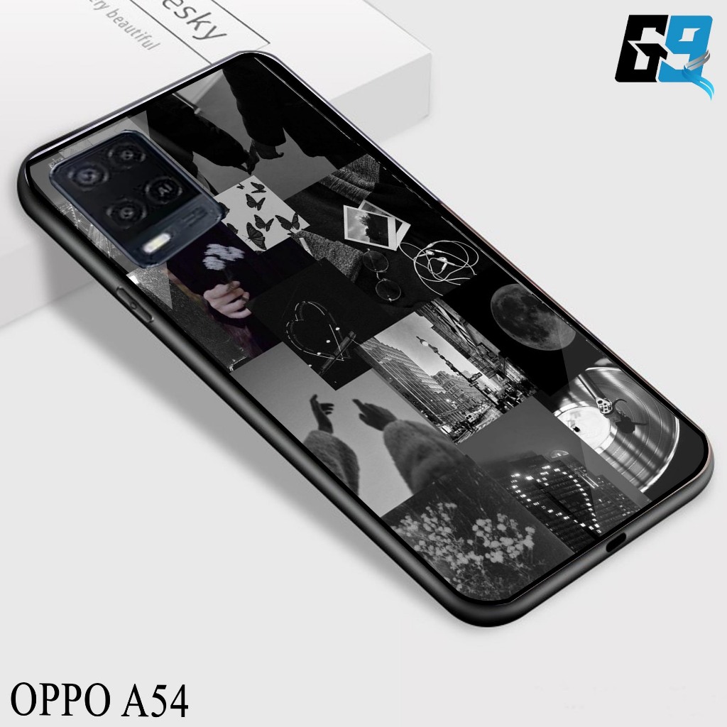 Case Oppo A54 [ BlackAesthetic 01 ] Aneka casing, case, kondom hp, custom case, case aesthetic case 