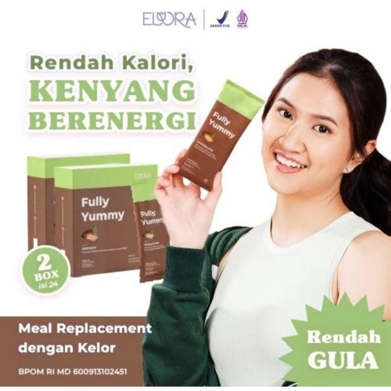 

ASEMKAJKT - Elora Fully Yummy Meal Replacement [BPOM] - Minuman Pengganti Makan Rasa Coklat