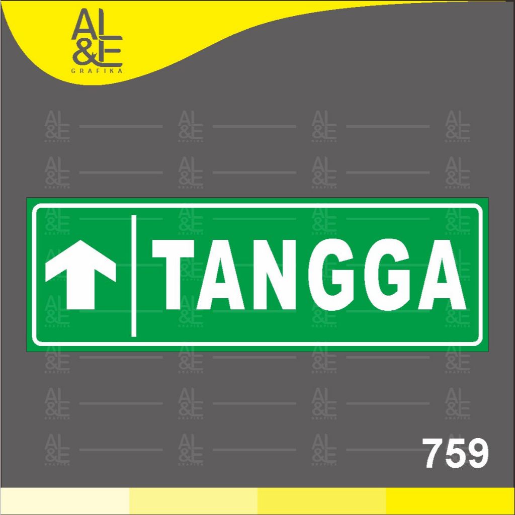 

759 - Stiker Petunjuk Arah Lokasi Tangga, Sticker Vinyl, Premium dan Tahan Air