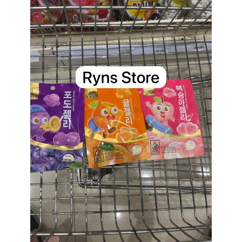 

TYL permen candy lunak jelly kupas rasa grape, orange dan persik jelly jepang jelly import