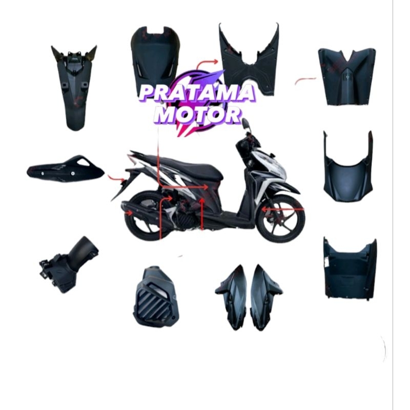 Satuan Full Body Kasar Honda Vario 125 Lama - Cover Body Kasar Vario 125 Old - Bordes Vario - Paruh 