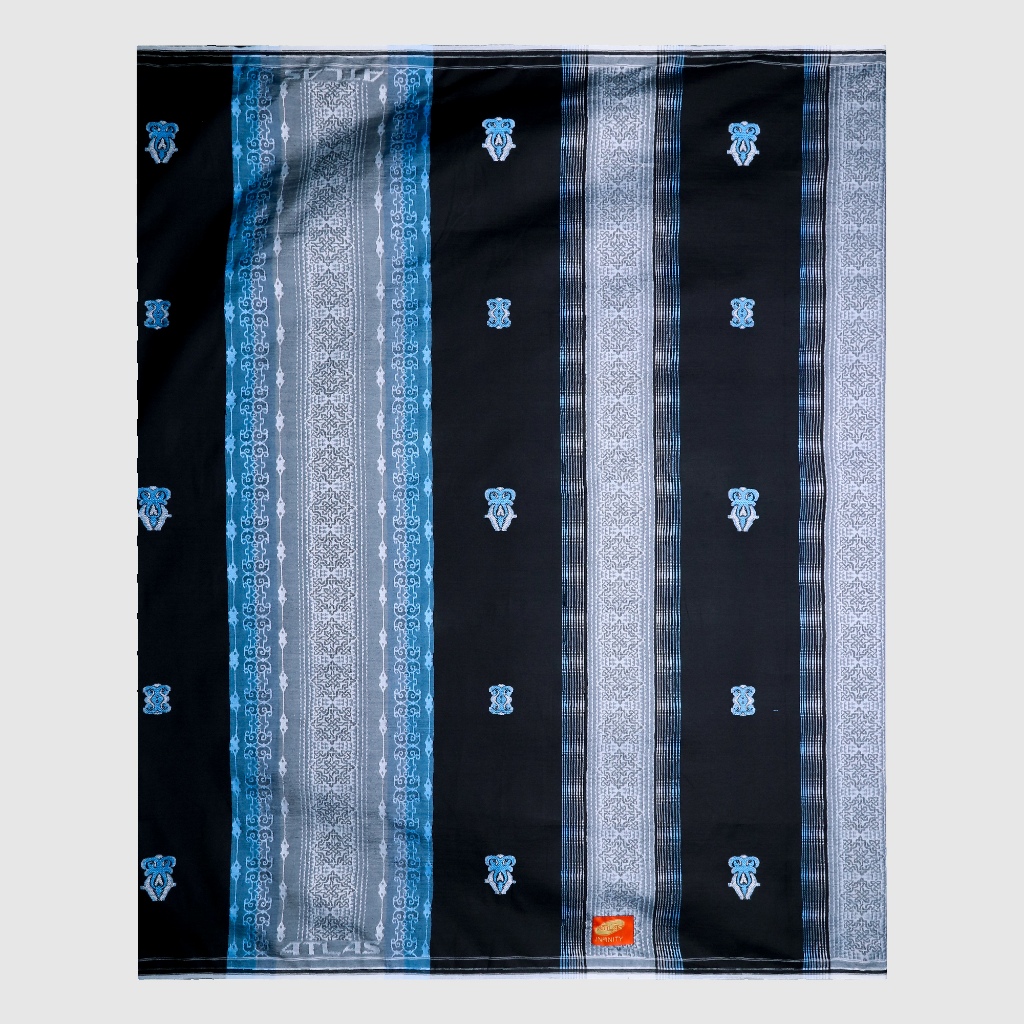 Sarung ATLAS Infinity Jacquard Hitam Putih Original