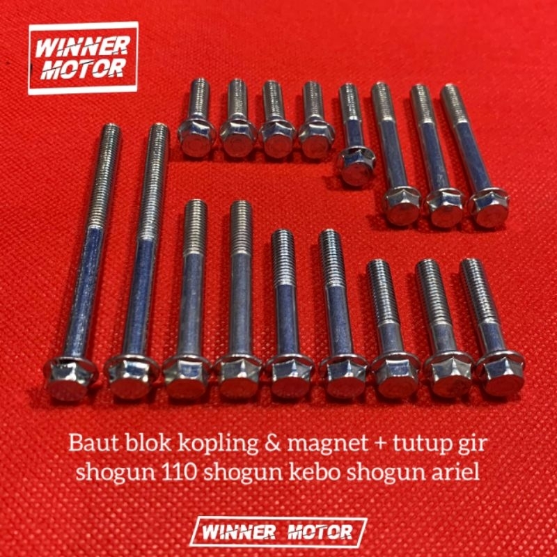 1set baut bak blok kopling magnet Suzuki Shogun 110 Shogun Kebo Shogun aril ariel