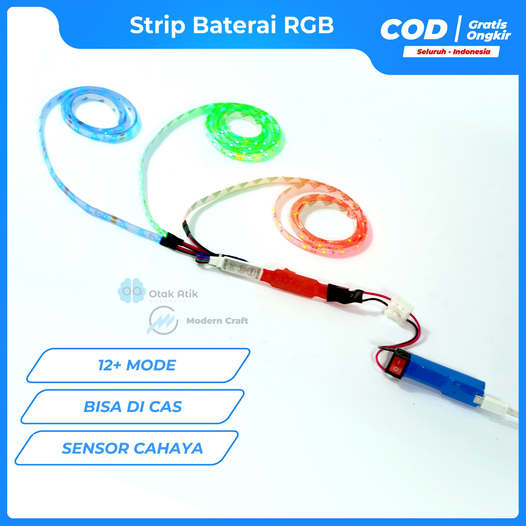 Lampu layang-layangan LED strip RGB cabang 3 baterai cas dengan sensor cahaya-Modern_Craft