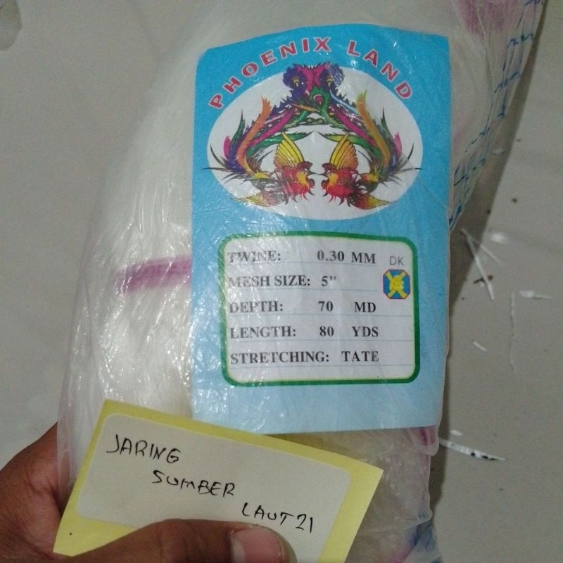 jaring ikan 5 inch 0.30 70md/80yds TATE JARING IKAN