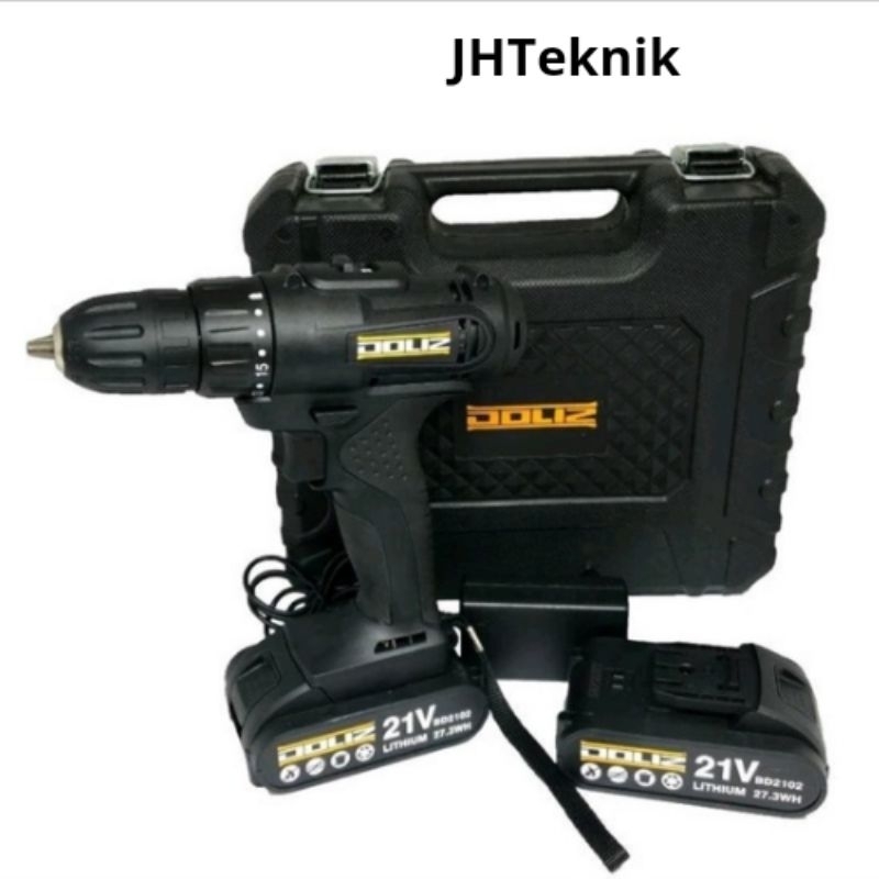 JHteknik Mesin Bor Cordless 21V Doliz BD 618/Bor Baterai Cordless 21 V