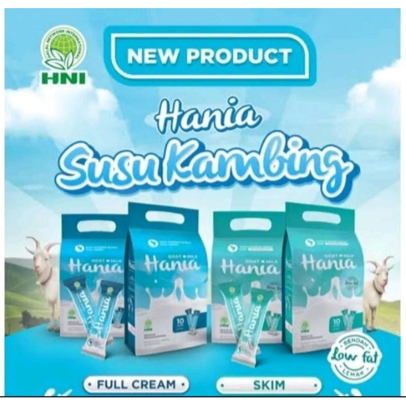 

HANIA GOAT MILK HNI HPAI • Full Cream - Skim • Hania Susu Kambing Bubuk Premium Murni Tanpa Gula Bebas Lemak Terlaris