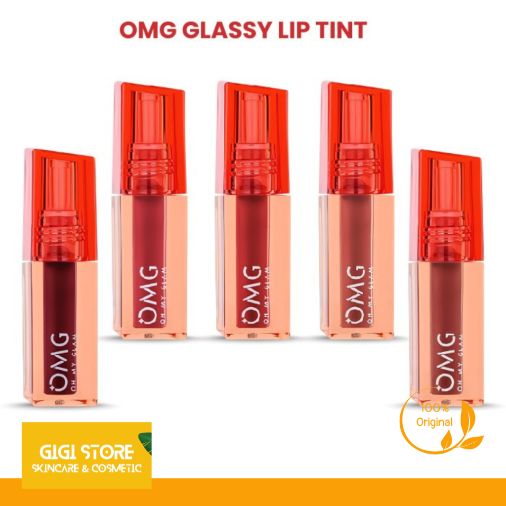 OMG Glassy Lip Tint Terbaru - Lip Tint Warna Intense Tahan 12 Jam