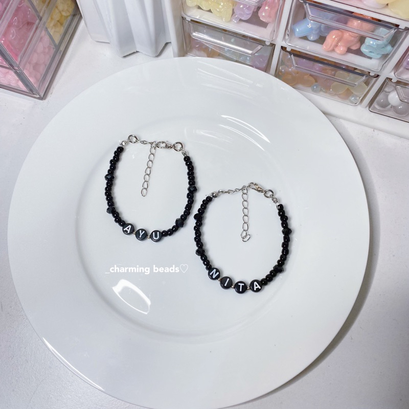 Gelang Nama | Gelang Nama Couple | Gelang Rantai | Gelang Couple | Gelang Custom | Beads Bracelet