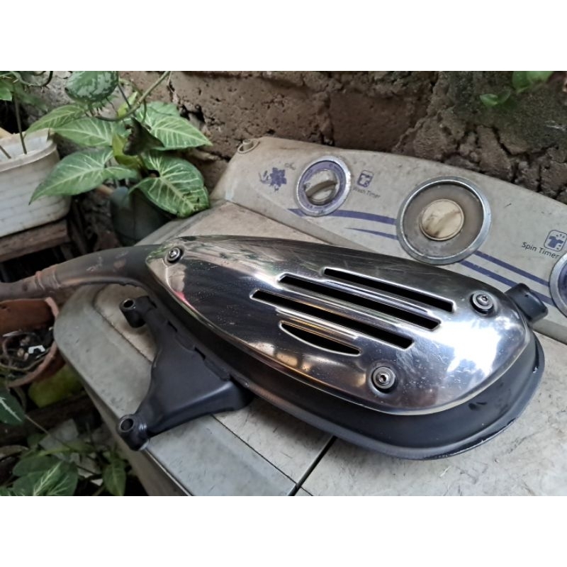 Knalpot lx vespa matic modern 3v 3 v original ori copotan standar fullsystem fullset tinggal pasang 