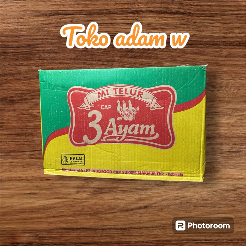 

mie instan mie telur cap 3 ayam 1 dus isi 24 pcs
