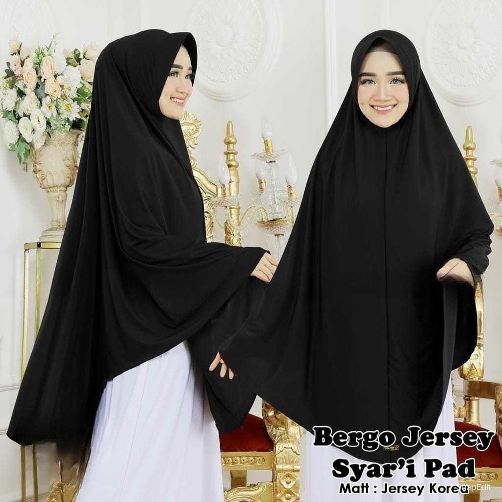 HIJAB BERGO JERSEY KOREA SYAR’I SERIA POLOS/BERGO JERSEY IMPORT SYAR’I POLOS TALI (Size Jumbo/Syar’i