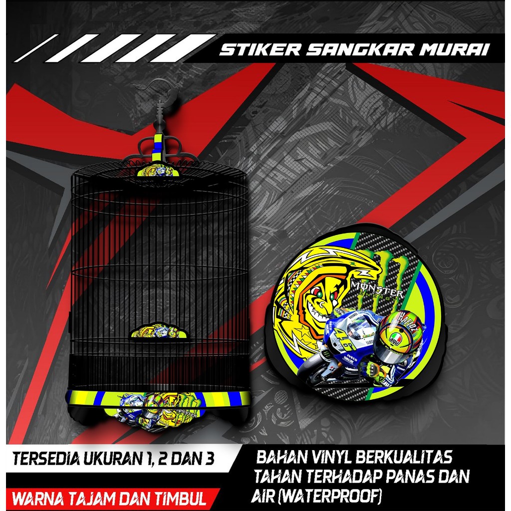 

Stiker Decal Sangkar Burung Murai, Sangkar Bulat Custom, High Quality, Desain Rossi, Anti Air, Murah