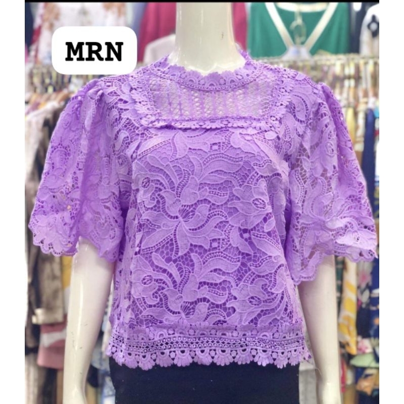 Ready!!! Blus brokat Bangkok premium termurah lengan pendek