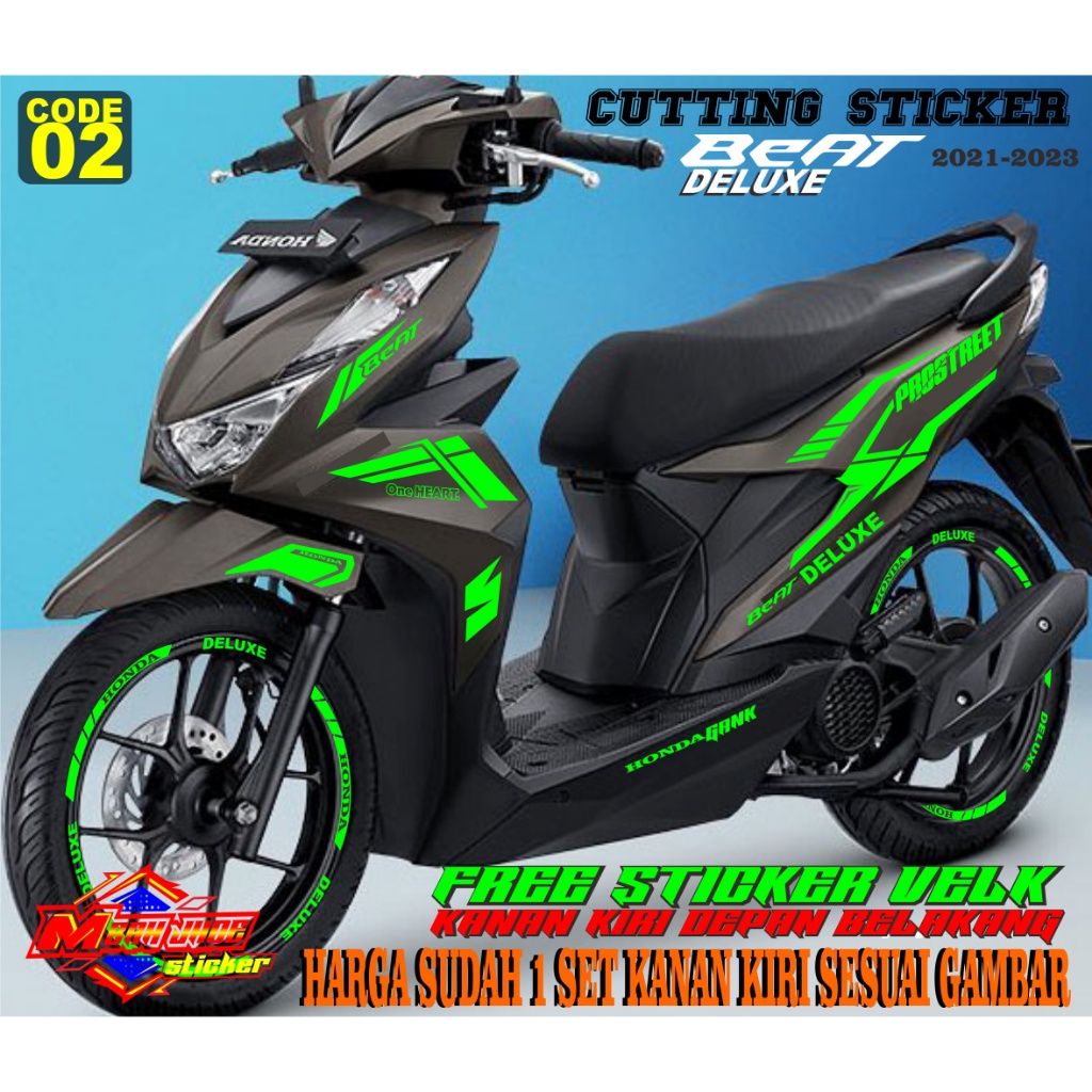 Cutting stiker Beat Deluxe - Aksesoris Motor Stiker Honda Beat 2020 2021 2022 Schotlite Cutting Stik