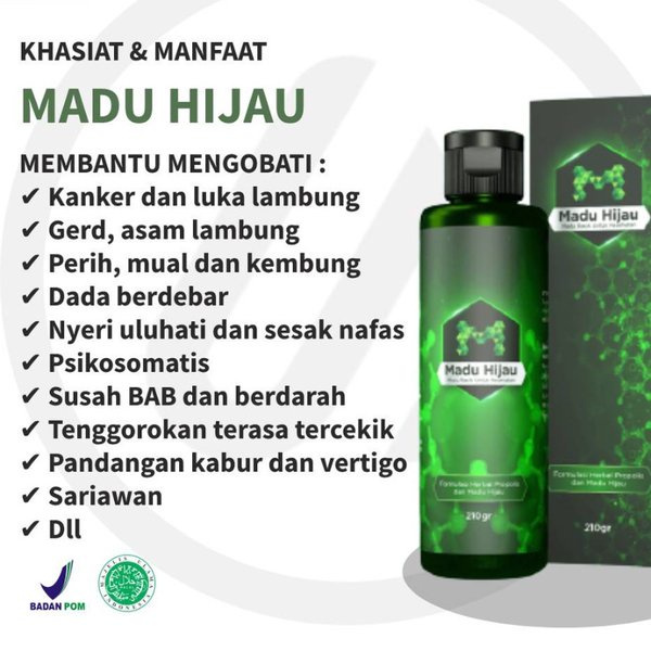 

Cuci Gudang Habiskan stok Madu Hijau Original 210Gram BPOM Herbal Mengatasi Asam Lambung, Maag ,Gerd Kronis asli original