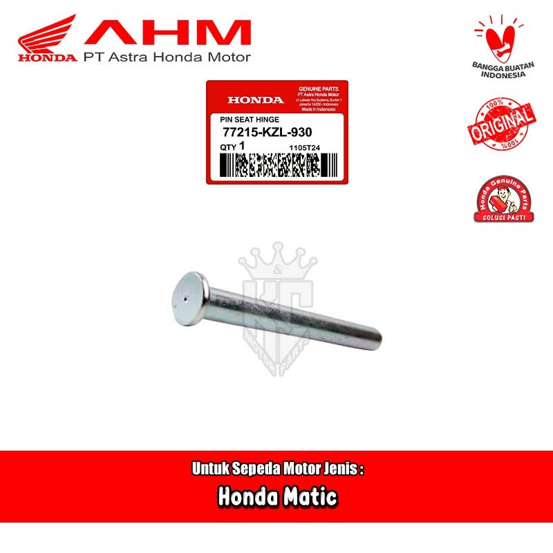 As pen Engsel Sadel Tempat Duduk Honda BeAT Scoopy Vario Genio Stylo New Original AHM 77215-KZL-930