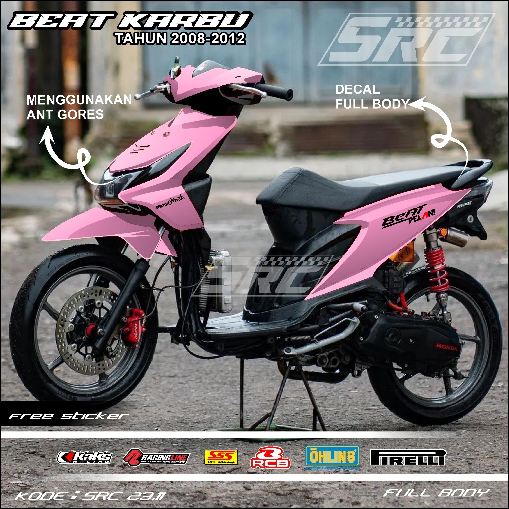 COD Decal Sticker Full Body Honda Beat Karbu 2008 2009 2010 2011 2012 Sticker Full Body Beat Karbu P