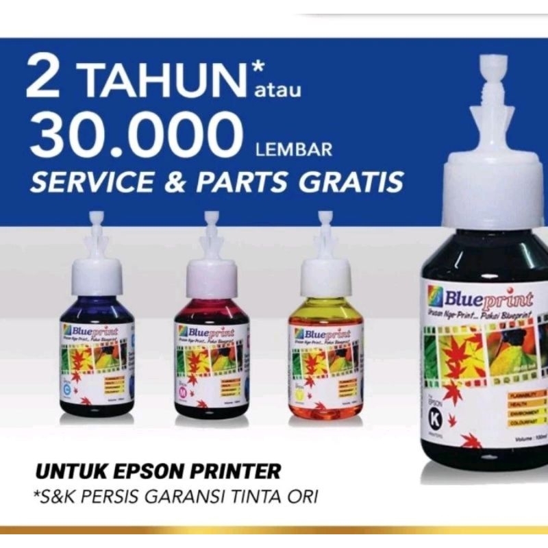 Tinta Blueprint original 100ml untuk Printer epson Tinta dye Black Hitam Cyan Biru Yellow Kuning Mag