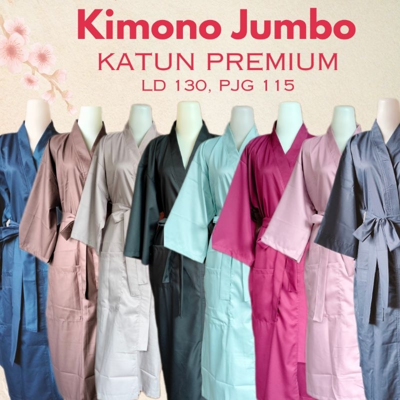 Kimono Jumbo Katun Polos  Premium Baju Tidur Pria Wanita