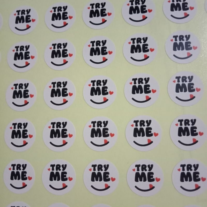 

Stiker label Stiker label Try Me