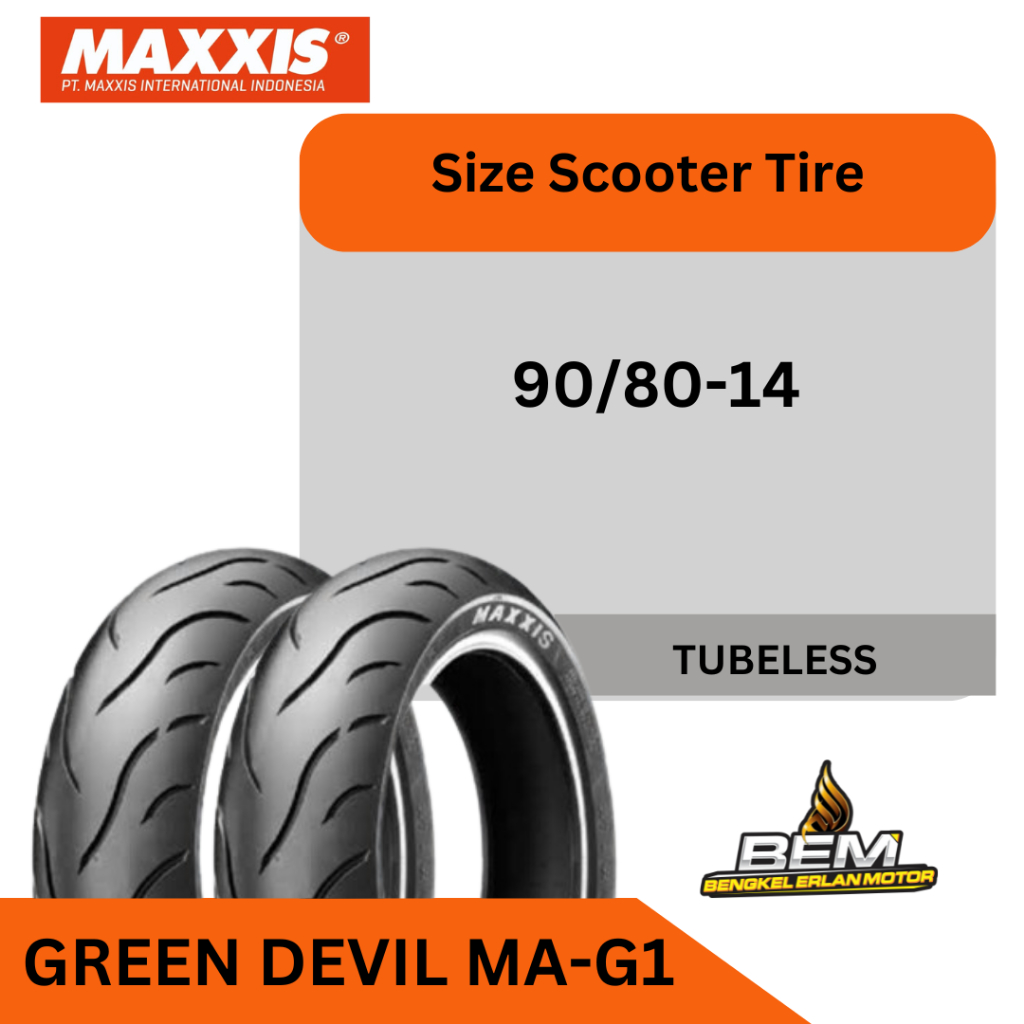 Ban Maxxis Green Devil 90/80/14 for Vario Beat Dll