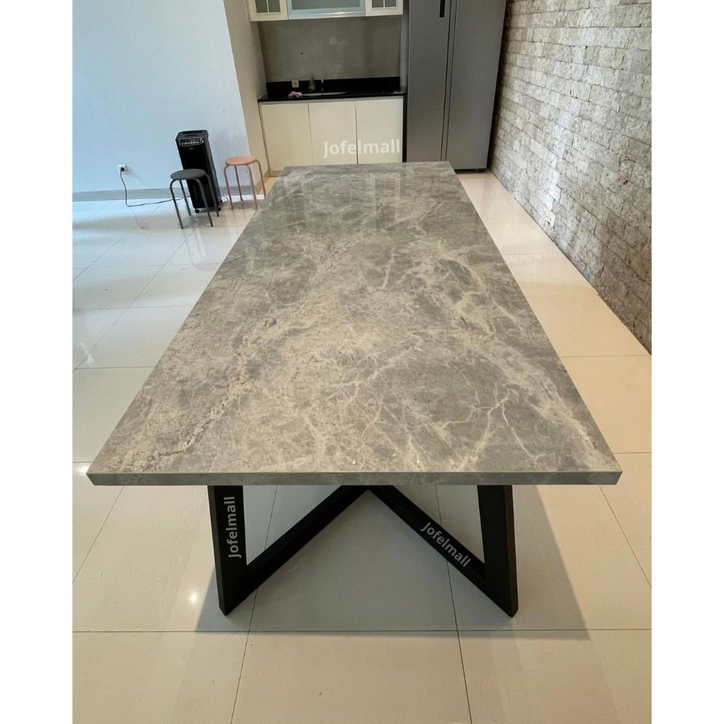 Meja Makan Marmer Putih Minimalis Modern, Meja Makan Vintage Marmer| Mebel Jepara