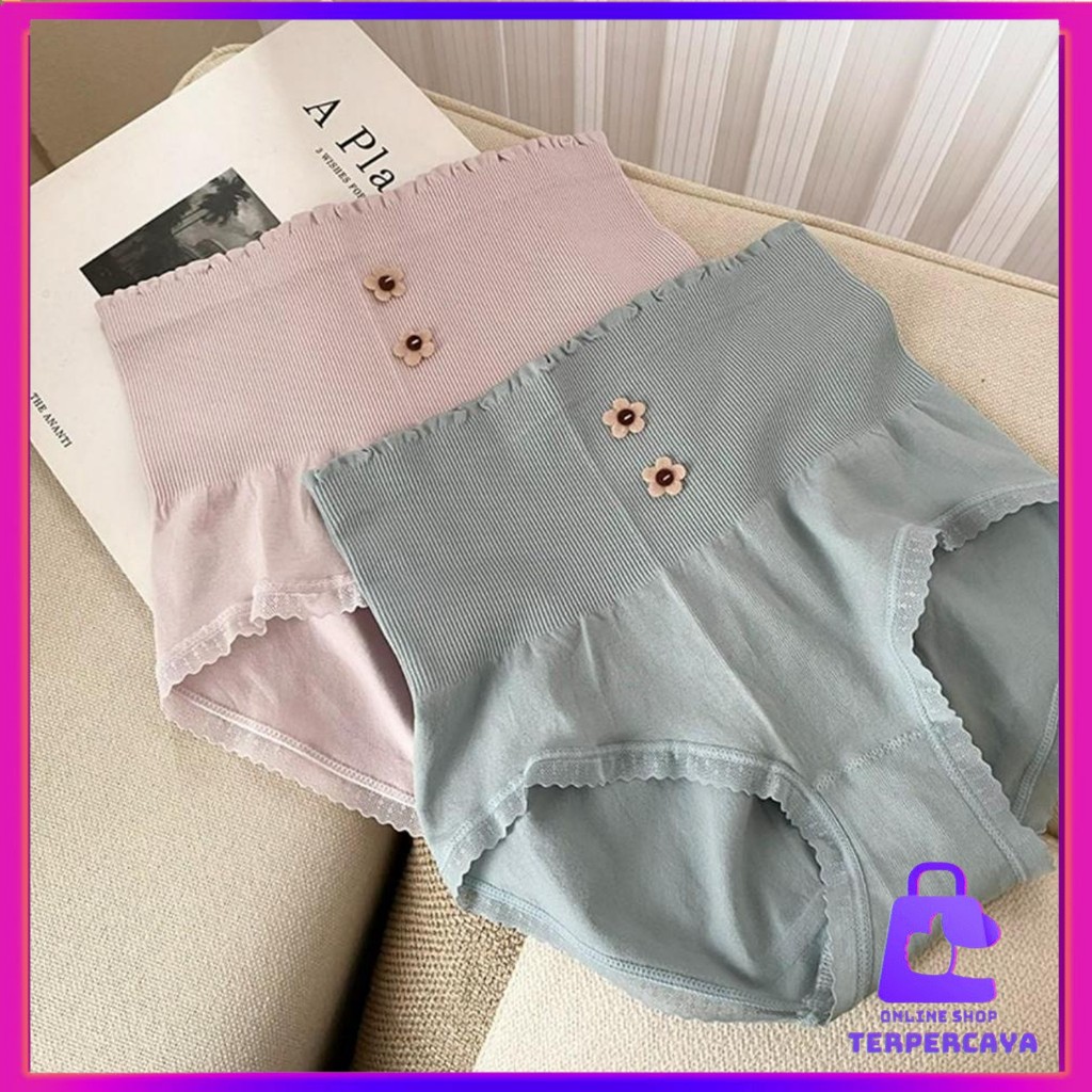 OST Celana Dalam Wanita Motif 2 Bunga Celana Pendek Bahan Katun Renda 6927 Sempak Women Kolor CD Wan
