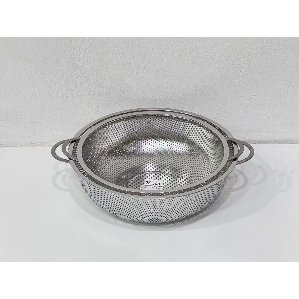 Keranjang Serba Guna Lubang Padat LC6 Ukuran 25.5cm - 28.5cm STAINLESS STEAL