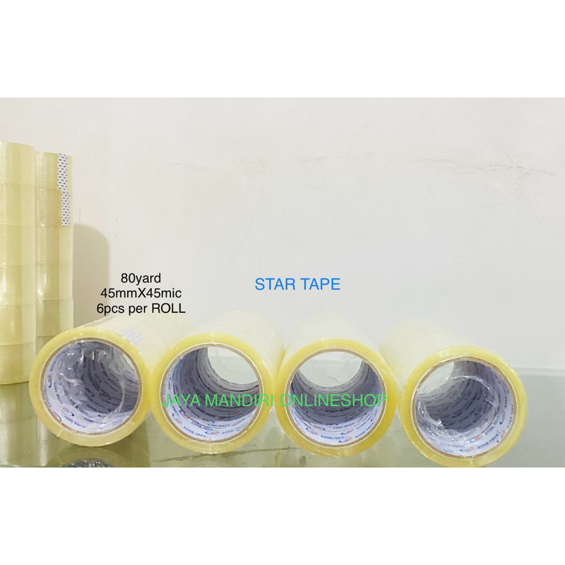 

STARTAPE LAKBAN/SELOTIP BENING&COKLAT 80yardX45mmX45mic 6pcs per ROLL
