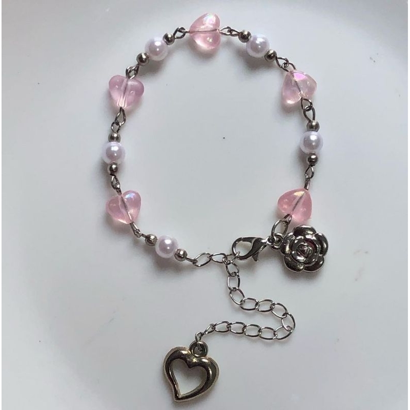 GELANG MANIK AESTHETIC BUNGA//GELANG MANIK FLOWER AESTHETIC//GELANG MANIK PINK//GELANG MANIK LOVE MA