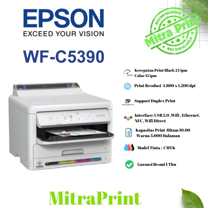 Printer Epson WorkForce WF-C5390 WFC5390 Chipless